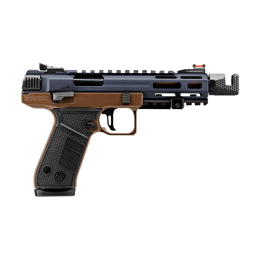 beretta usa jb22tacmet10my1 b series full size frame 22 lr 10+1 5.25" threaded compensator barrel w/m lok barrel shroud, gray cerakote slide w/picatinny rail, bronze cerakote metal frame w/picatinny Beretta USA JB22TACMET10MY1 B Series Full Size Frame 22 LR 10+1 5.25" Threaded Compensator Sports South item 184567