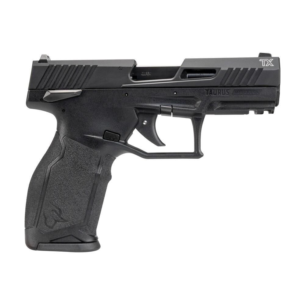 taurus 1 2tx22341 5x10 tx22 full size frame 22 lr 10+1 4.10" black non threaded barrel, black serrated slide, black polymer frame w/picatinny rail, ergonomic grip, 5 mags Taurus 1-2TX22341-5X10 TX22 Full Size Frame 22 LR 10+1 4.10" Black Non-Threaded Sports South item 184646