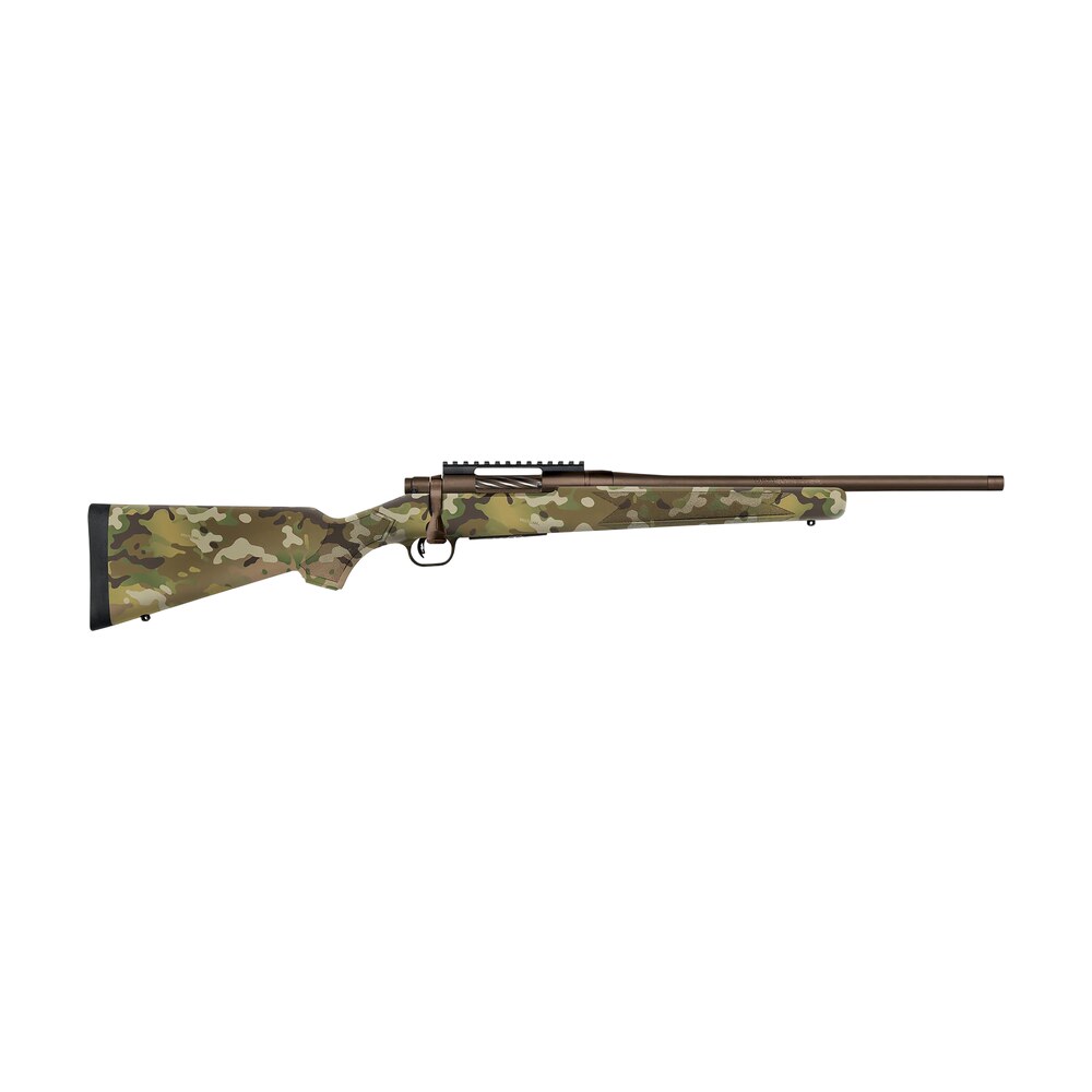 mossberg 28275 patriot compact 22 250 rem 5+1 18" patriot brown cerakote threaded bull barrel, patriot brown cerakote steel receiver w/picatinny rail, multicam fixed synthetic stock Mossberg 28275 Patriot Compact 22-250 Rem 5+1 18" Patriot Brown Cerakote Threaded Bull Sports South item 184727