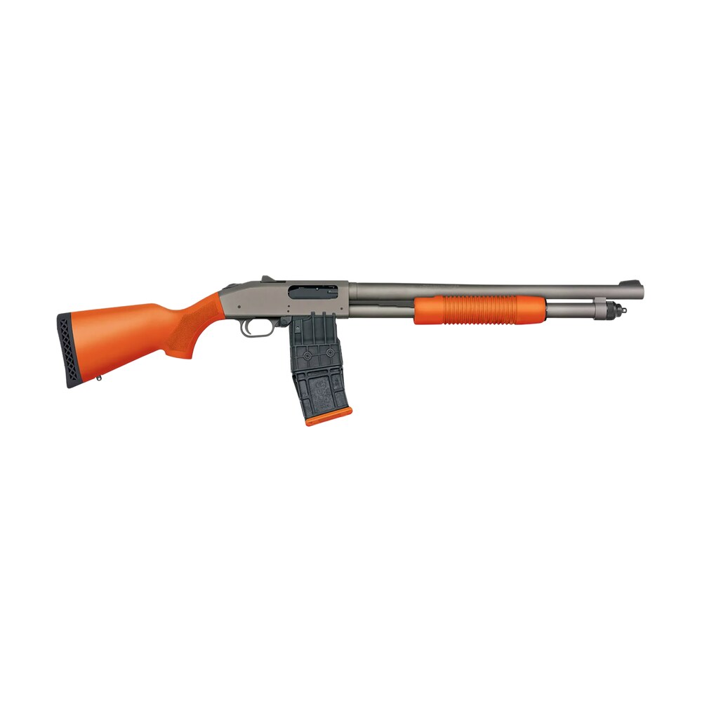 mossberg 50220 590m 12 gauge 10+1 18.50" tungsten gray cerakote barrel & steel drilled & tapped receiver, magpul sga safety orange synthetic stock Mossberg 50220 590M 12 Gauge 10+1 18.50" Tungsten Gray Cerakote Barrel & Steel Drilled Sports South item 184738