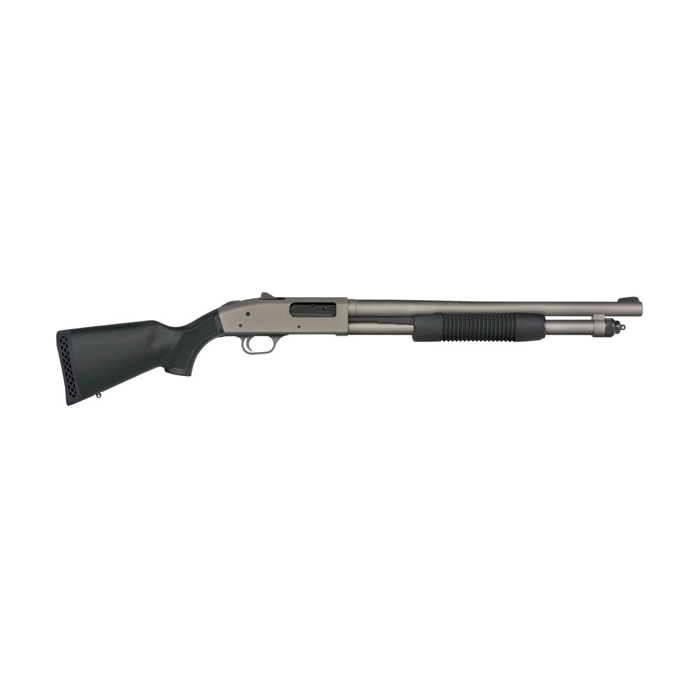 mossberg 50790 590a1 pro 12 gauge 6+1 18.50" tungsten gray cerakote barrel & steel drilled & tapped receiver, black synthetic stock Mossberg 50790 590A1 Pro 12 Gauge 6+1 18.50" Tungsten Gray Cerakote Barrel & Steel Drilled Sports South item 184745