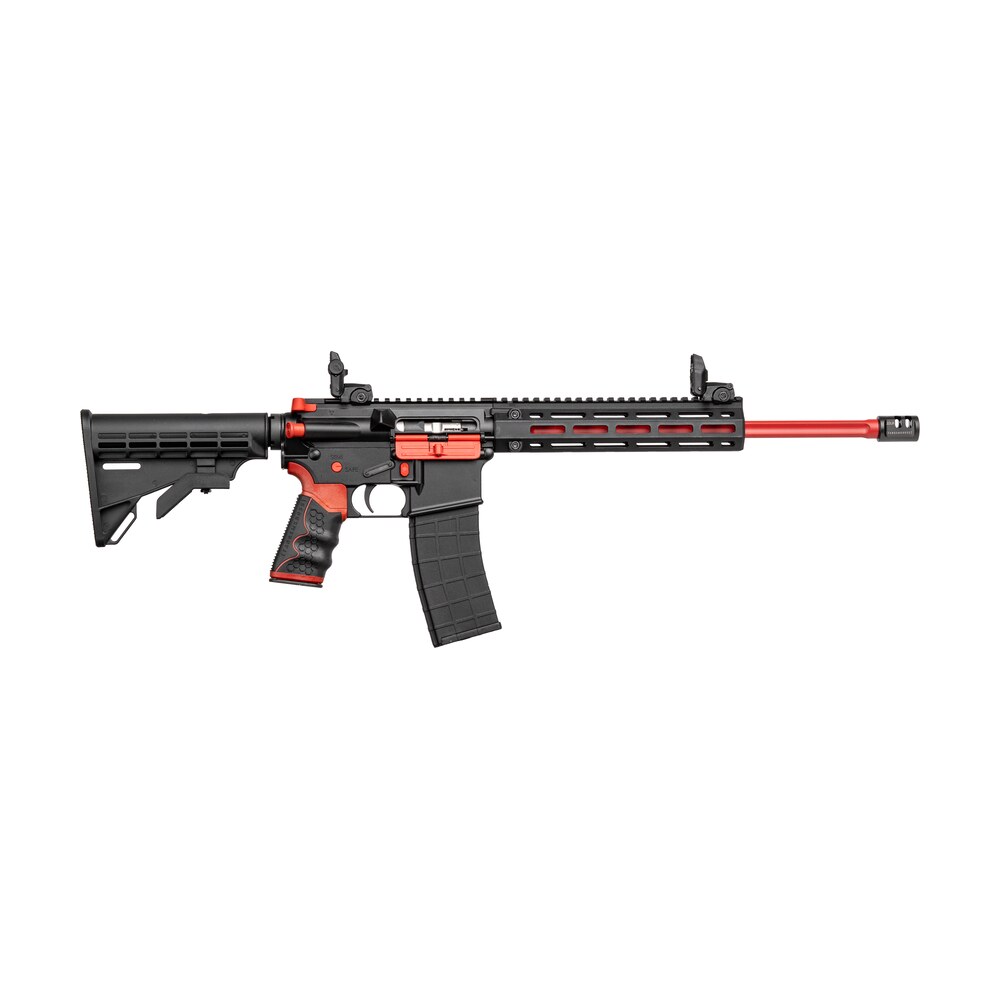 tippmann arms a101111 m4 redline msr 22 lr 25+1 16" red parkerized fluted threaded barrel, matte black/red aluminum receiver w/picatinny rail, m lok handguard, black adj car15 polymer stock, red/black Tippmann Arms A101111 M4 Redline MSR 22 LR 25+1 16" Red Parkerized Fluted Threaded Sports South item 185345
