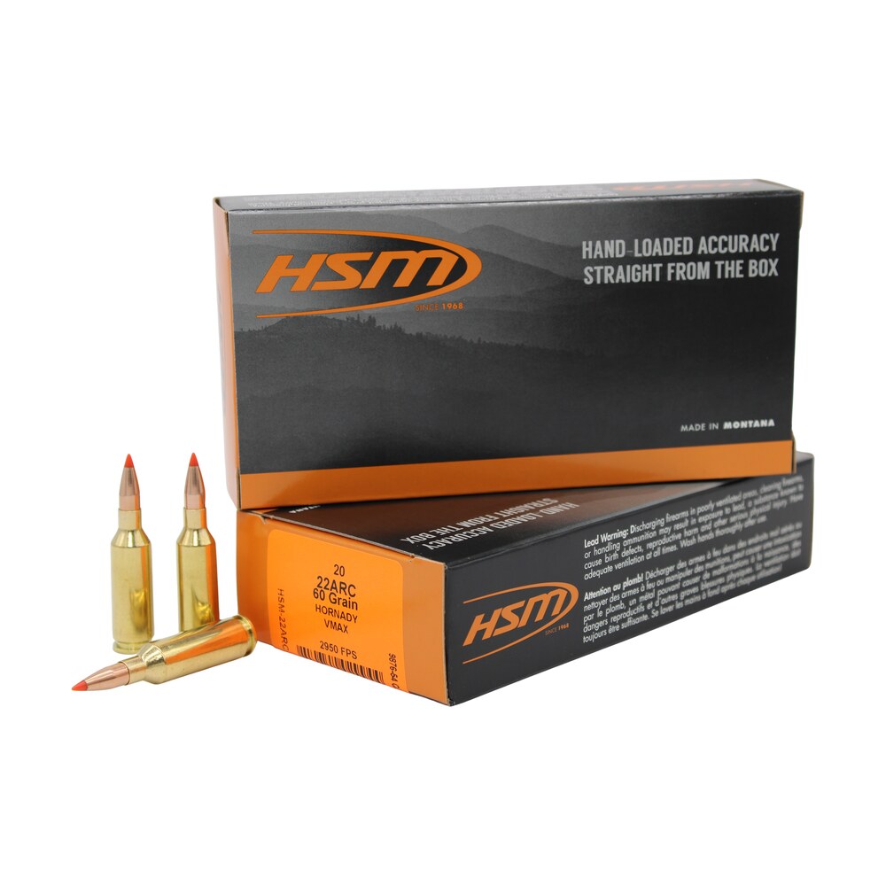 hsm 22arc3n varmint 22arc 60gr v max 20 per box/25 case HSM 22ARC3N Varmint 22ARC 60gr V-Max 20 Per Box/25 Case Sports South item 185444