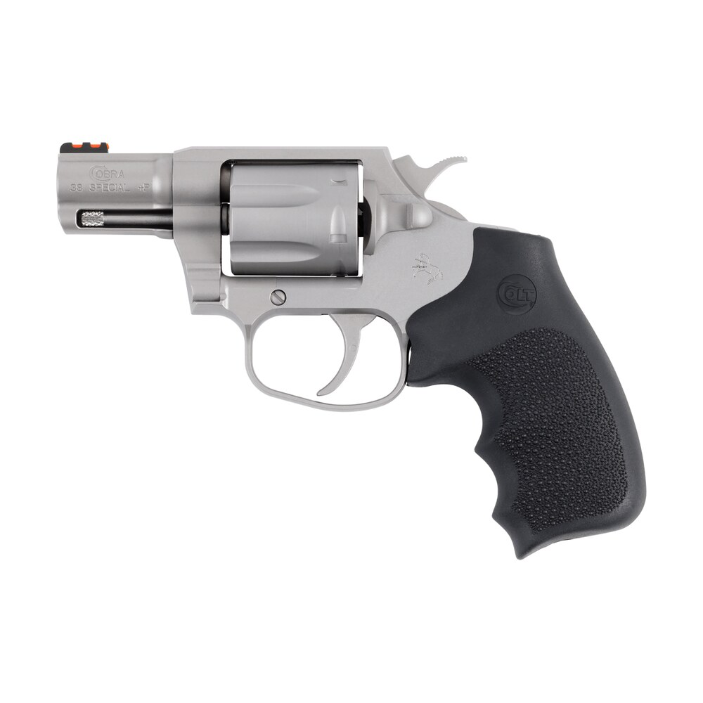 colt mfg cobrasm2rfo cobra 38 special +p 6rd shot 2" matte stainless barrel, cylinder & frame, black hogue overmolded grip, exposed hammer Colt Mfg COBRASM2RFO Cobra 38 Special +P 6rd Shot 2" Matte Stainless Sports South item 185571
