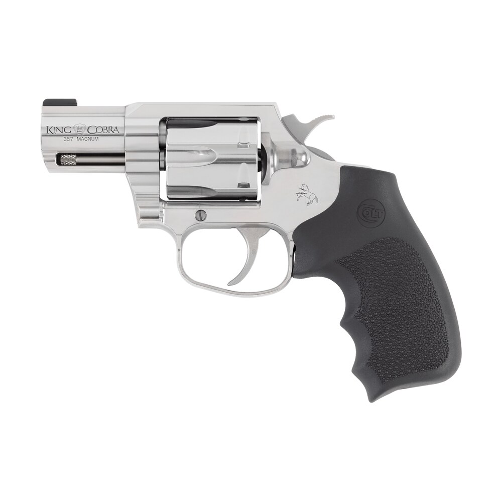 colt mfg kcobrasb2rbbs king cobra 357 mag 6rd shot 2" stainless steel barrel, cylinder & frame, black hogue overmolded grip, exposed hammer, da/sa Colt Mfg KCOBRASB2RBBS King Cobra 357 Mag 6rd Shot 2" Stainless Steel Sports South item 185574