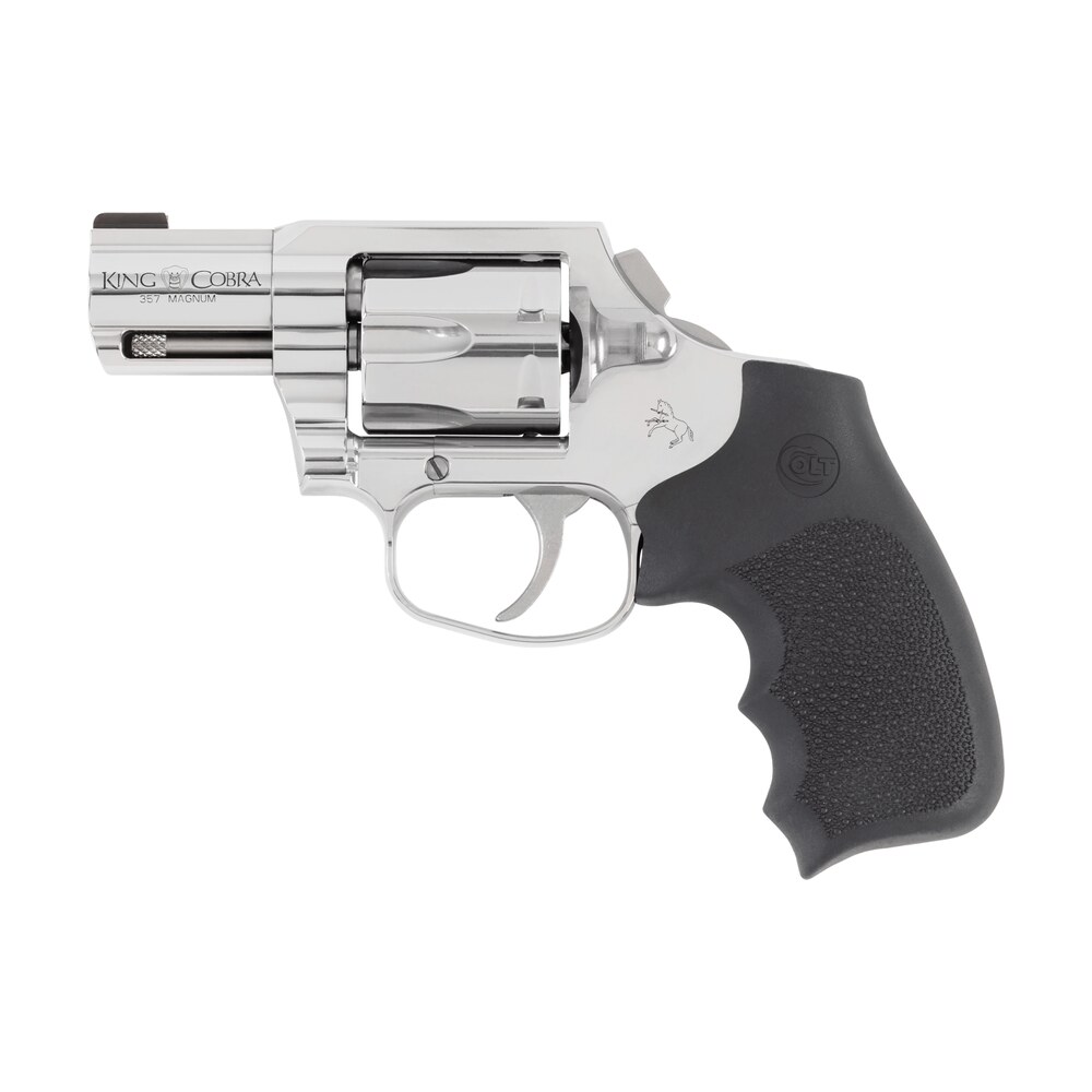 colt mfg kcobrasb2rbb king cobra 357 mag 6rd shot 2" stainless steel barrel, cylinder & frame, black hogue overmolded grip, exposed hammer, dao Colt Mfg KCOBRASB2RBB King Cobra 357 Mag 6rd Shot 2" Stainless Steel Sports South item 185575