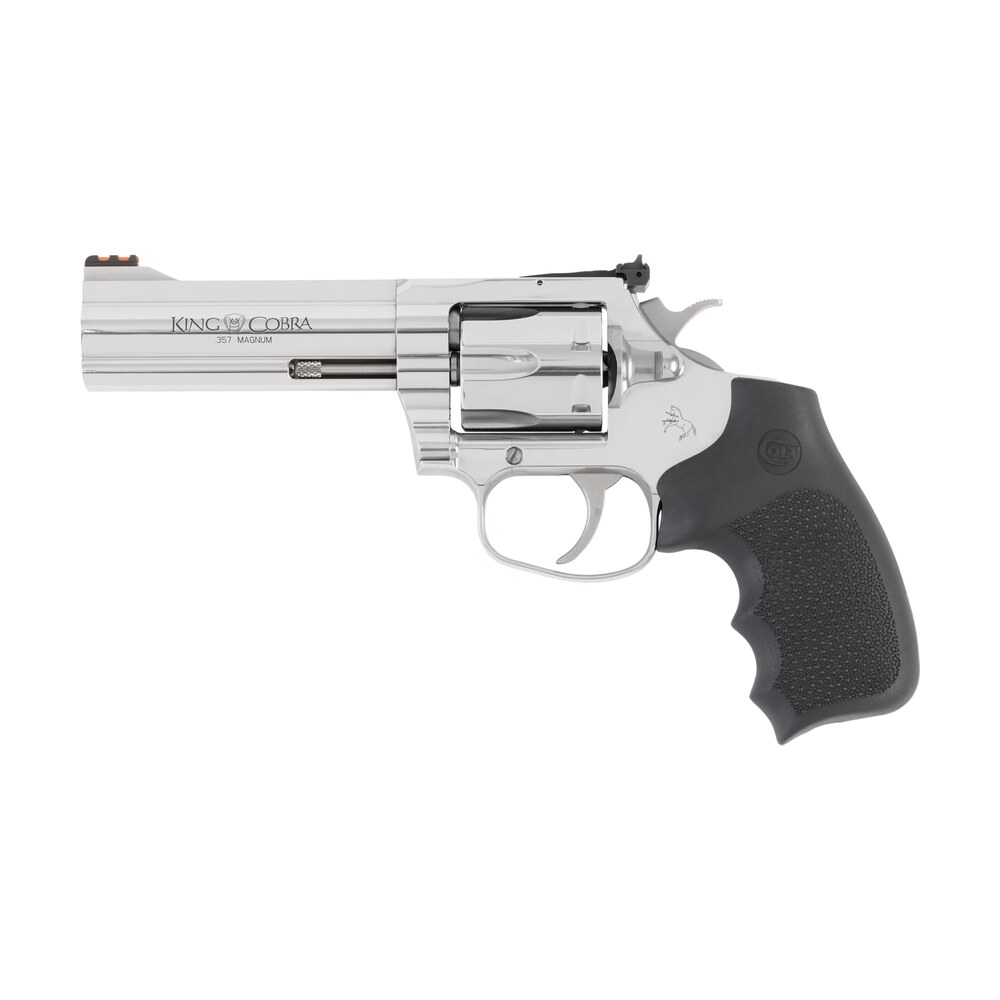 colt mfg kcobrasb4rts king cobra target 357 mag 6rd shot 4.25" stainless steel barrel, cylinder & frame, black hogue overmolded grip, exposed hammer Colt Mfg KCOBRASB4RTS King Cobra Target 357 Mag 6rd Shot 4.25" Stainless Steel Sports South item 185577