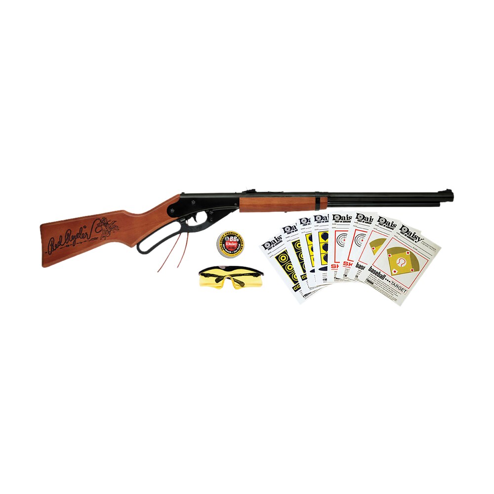 daisy 994938 803 red ryder shooting kit lever 177 bb black steel barrel & receiver, fixed engraved wood stock Daisy 994938-803 Red Ryder Shooting Kit Lever 177 BB Black Steel Barrel & Receiver, Fixed Sports South item 186067