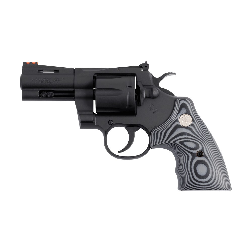 colt mfg pythonbm3fo python 357 mag/38 special 6 shot 3" matte blued vent rib carbon steel barrel, cylinder & frame, black/gray g10 grip, exposed hammer Colt Mfg PYTHONBM3FO Python 357 Mag/38 Special 6 Shot 3" Matte Blued Vent Rib Carbon Steel Sports South item 186356