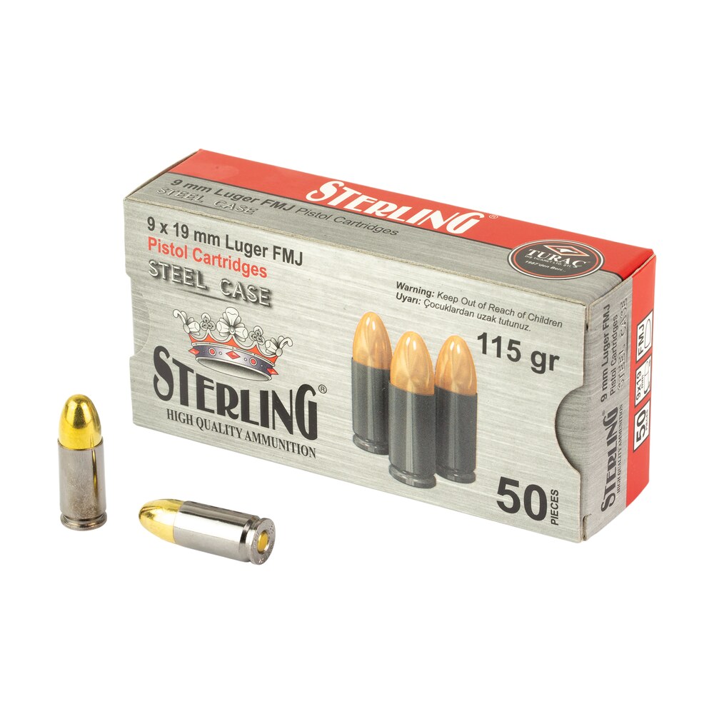 sterling 8698779957674 9mm luger 115gr full metal jacket 50 per box/20 case Sterling 8698779957674 9mm Luger 115gr Full Metal Jacket 50 Per Box/20 Case Sports South item 186707