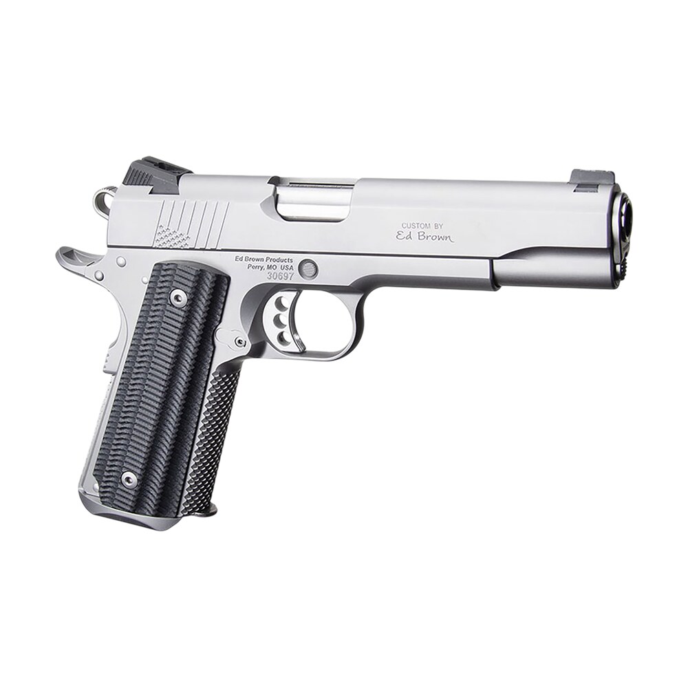 ed brown basess2a 1911 2nd amendment 45 acp 7+1 5" stainless steel barrel, serrated slide & frame, black alien g10 grip, right hand Ed Brown BASESS2A 1911 2nd Amendment 45 ACP 7+1 5" Stainless Steel Sports South item 186709