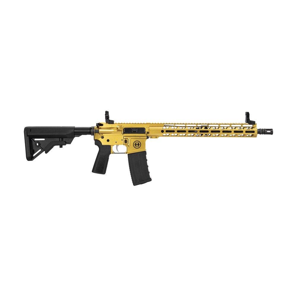 hi point hp15r 556gold hp 15r 5.56 nato 30+1 16" black threaded barrel, gold aluminum receiver w/picatinny rail, m lok handguard, b5 bravo black polymer stock, black b5 p type 23 grip Hi-Point HP15R-556GOLD HP 15R 5.56 NATO 30+1 16" Black Threaded Sports South item 186756