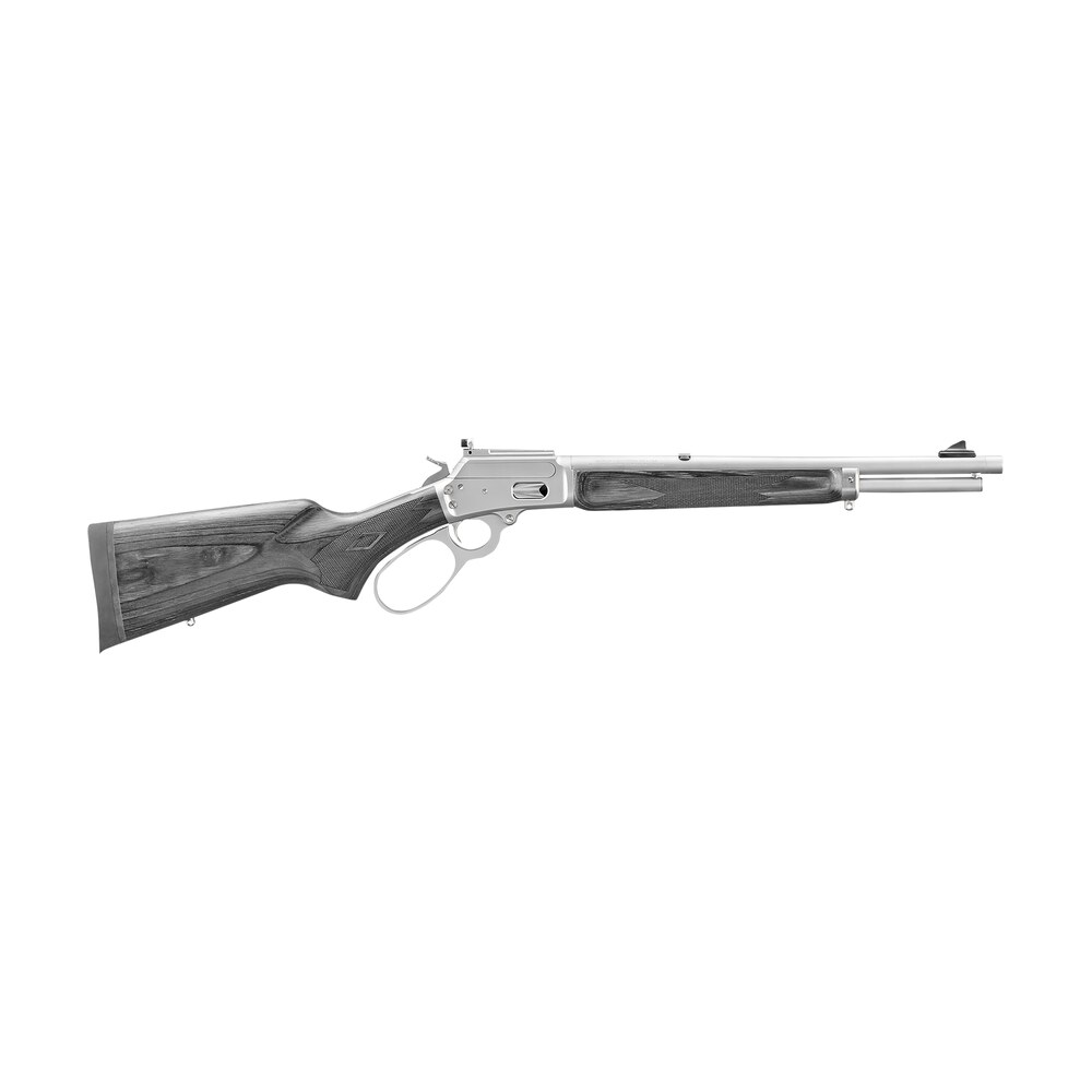 marlin 70453 1894 trapper 10mm auto 10+1 16.10" matte stainless threaded barrel, matte stainless steel receiver, black fixed laminate stock Marlin 70453 1894 Trapper 10mm Auto 10+1 16.10" Matte Stainless Threaded Sports South item 186767