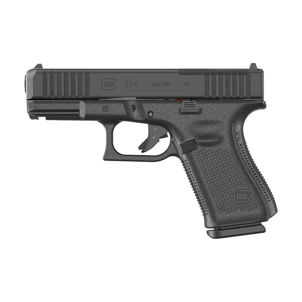 glock pv2350203mos g23 v mos 40 s&w 13+1 4.02" black gmb barrel, black ndlc steel optic ready/serrated slide, black polymer frame w/accessory rail, interchangeable backstrap grip, ambidextrous Glock PV2350203MOS G23 V MOS 40 S&W 13+1 4.02" Black GMB Sports South item 186887