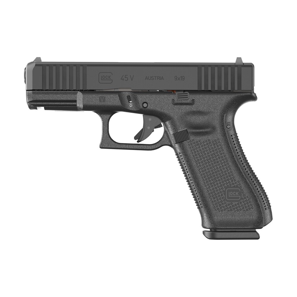 glock pv4550203 g45 v crossover 9mm luger 17+1 4.02" black gmb barrel, black ndlc steel serrated slide, black polymer frame w/accessory rail, textured polymer grip, ambidextrous Glock PV4550203 G45 V Crossover 9mm Luger 17+1 4.02" Black GMB Sports South item 186889