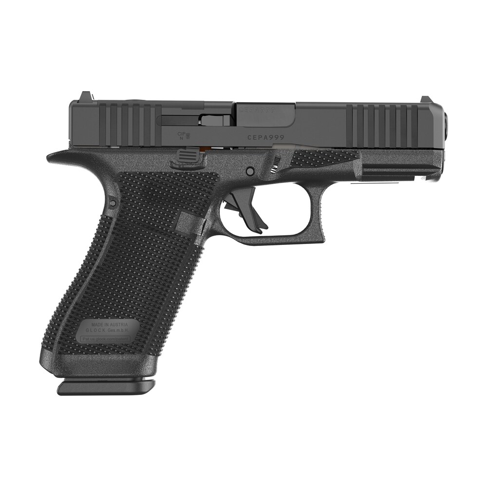 glock p64550201 g45 gen6 crossover frame 9mm luger 10+1 4.02" black gmb barrel, black ndlc steel optic ready/serrated slide, black polymer frame w/accessory rail, interchangeable backstrap grip Glock P64550201 G45 Gen6 Crossover Frame 9mm Luger 10+1 4.02" Black GMB Sports South item 186902
