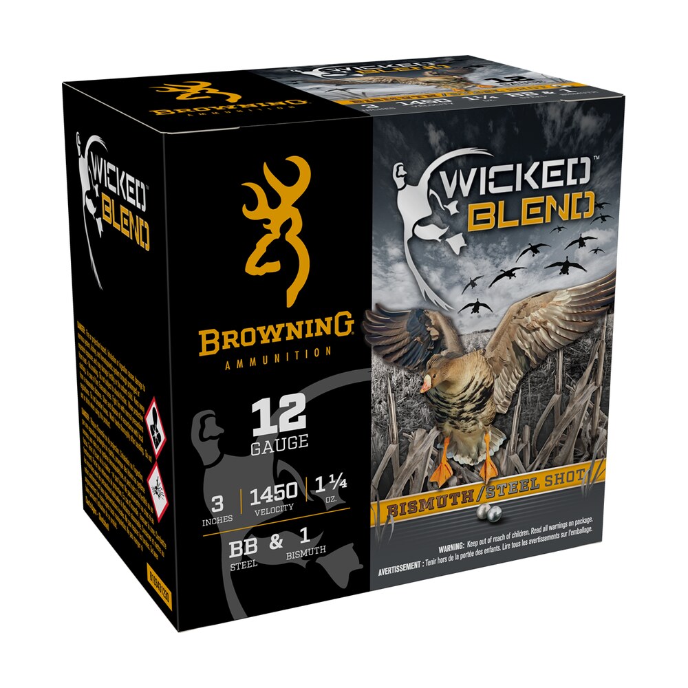 browning ammo b193431230 wicked blend 12gauge 3" 1 1/4oz bb/1bi shot 25 per box/10 case Browning Ammo B193431230 Wicked Blend 12Gauge 3" 1 1/4oz BB/1BI Shot 25 Per Box/10 Case Sports South item 187123