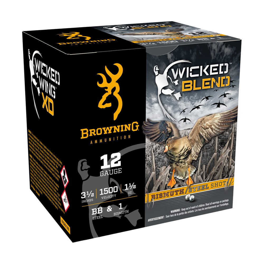 browning ammo b193431240 wicked blend 12gauge 3.50" 1 1/2oz bb/1bi shot 25 per box/10 case Browning Ammo B193431240 Wicked Blend 12Gauge 3.50" 1 1/2oz BB/1BI Shot 25 Per Box/10 Case Sports South item 187126