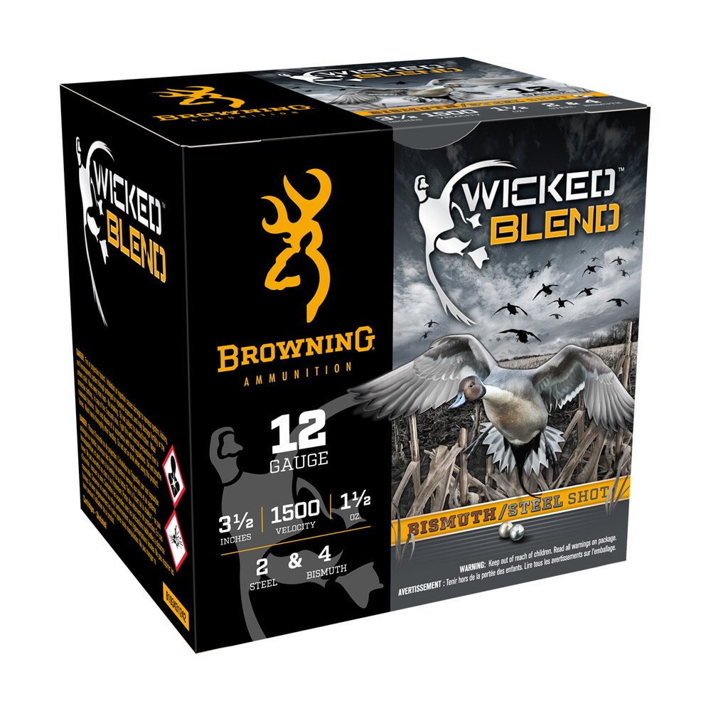 browning ammo b193431242 wicked blend 12gauge 3.50" 1 1/2oz 2/4bi shot 25 per box/10 case Browning Ammo B193431242 Wicked Blend 12Gauge 3.50" 1 1/2oz 2/4BI Shot 25 Per Box/10 Case Sports South item 187127