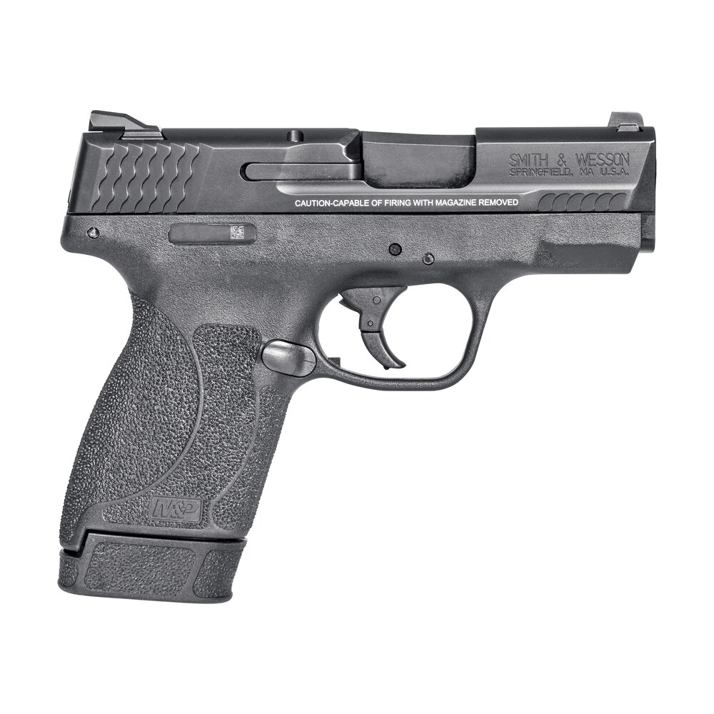 smith & wesson 14658 m&p m2.0 shield compact slim frame .45 acp 7+1 3.30" black armornite barrel, black armornite stainless steel serrated slide, black polymer frame & textured grip, manual safety Smith & Wesson 14658 M&P M2.0 Shield Compact Slim Frame .45 ACP 7+1 3.30" Black Sports South item 187350