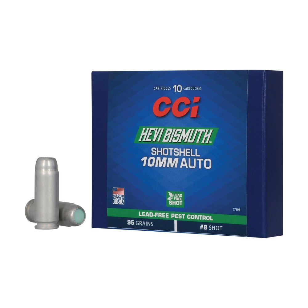 cci 3710b hevi bismuth 10mmauto 95gr shotshell #8shot 10 per box/20 case CCI 3710B HEVI-Bismuth 10mmAuto 95gr Shotshell #8Shot 10 Per Box/20 Case Sports South item 187445