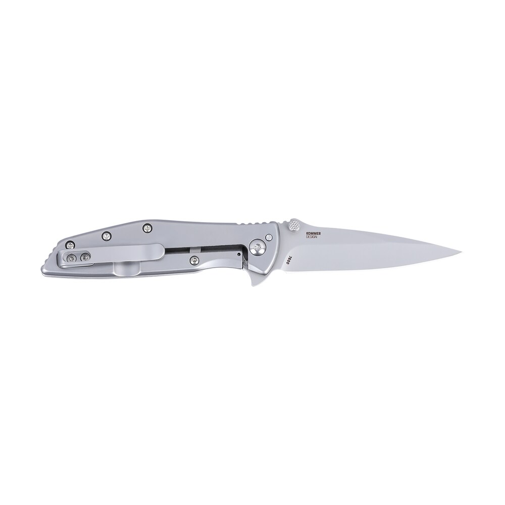 crkt 7600 slag edc 2.95" folding plain bead blasted d2 steel blade, stainless steel handle CRKT 7600 SLAG EDC 2.95" Folding Plain Bead Blasted D2 Steel Blade, Stainless Steel Handle Sports South item 187520
