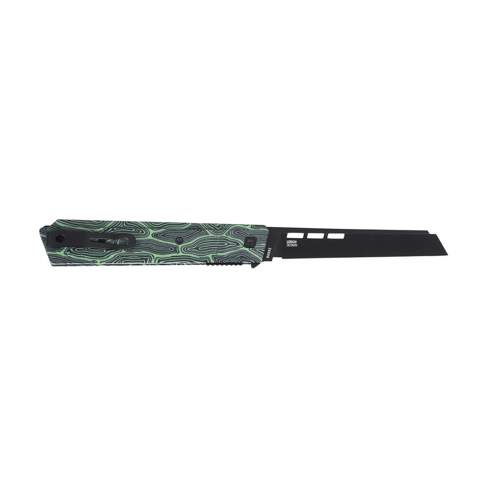 crkt 3850g zephyr edc 3.22" folding sheepsfoot plain black tini 14c28n steel blade, marbled black/green g10 handle CRKT 3850G Zephyr EDC 3.22" Folding Sheepsfoot Plain Black TiNi 14C28N Steel Blade, Marbled Sports South item 187527