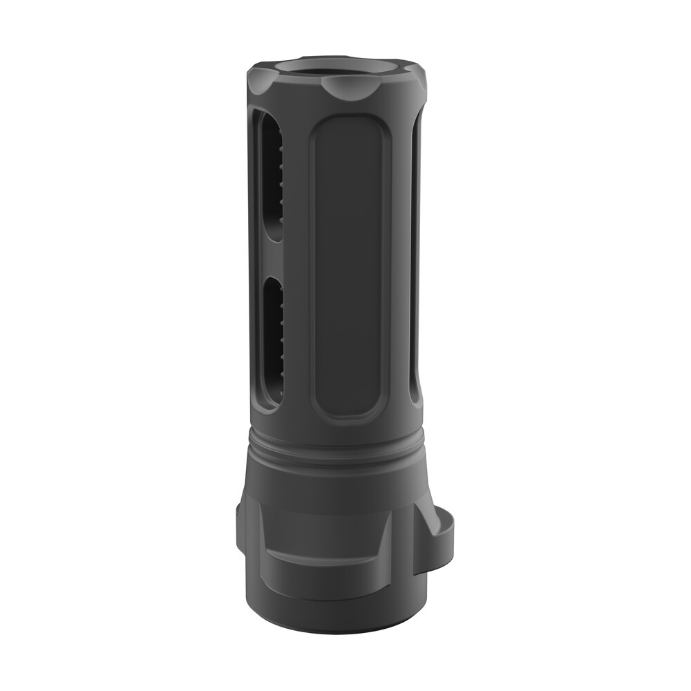 breek brk4324 sentinel caged flash hider black nitride steel 5/8"x24 threads 9mmluger compatible w/ breek lok 3qd Breek BRK4324 Sentinel Caged Flash Hider Black Nitride Steel 5/8"x24 Threads 9mmLuger Sports South item 187667