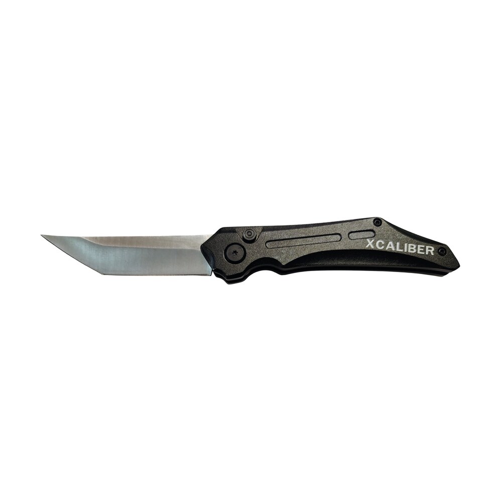 xcaliber knife company switch blade 3.50" folding tanto plain stainless d2 steel blade, 4.75" black aluminum handle Xcaliber Knife Company Switch Blade 3.50" Folding Tanto Plain Stainless D2 Steel Blade, 4.75" Sports South item 187772