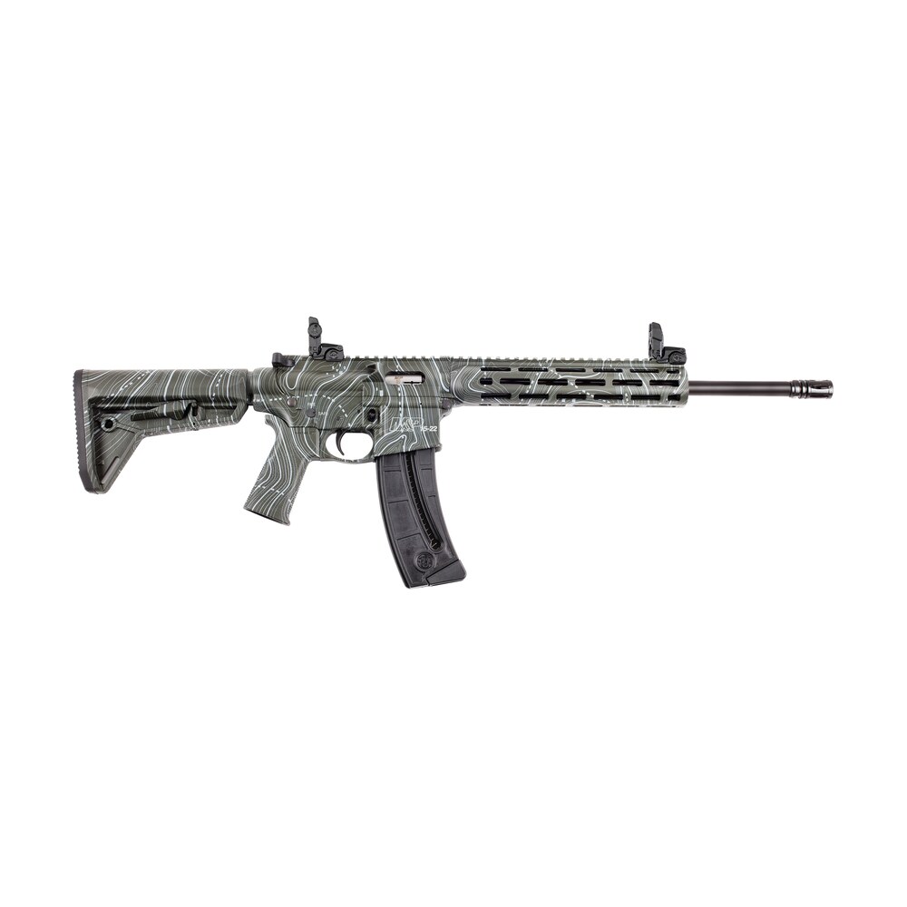 smith & wesson 14469 m&p15 22 sport 22 lr 25+1 16.50" black threaded barrel, overall od green topographic cerakote polymer receiver w/picatinny rail, m lok handguard, adj magpul moe sl polymer stock & Smith & Wesson 14469 M&P15-22 Sport 22 LR 25+1 16.50" Black Threaded Sports South item 188422