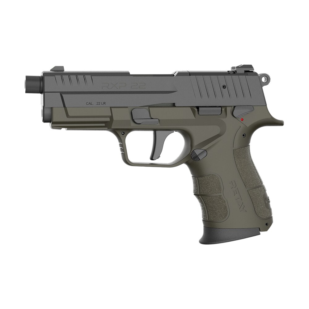 retay usa rxp22odblks13th rxp 22 lr 13+1 4" threaded barrel, black cerakote optic ready/serrated slide, od green cerakote polymer frame w/accessory rail, rmr/rmsc footprint Retay USA RXP22ODBLKS13TH RXP 22 LR 13+1 4" Threaded Sports South item 188496