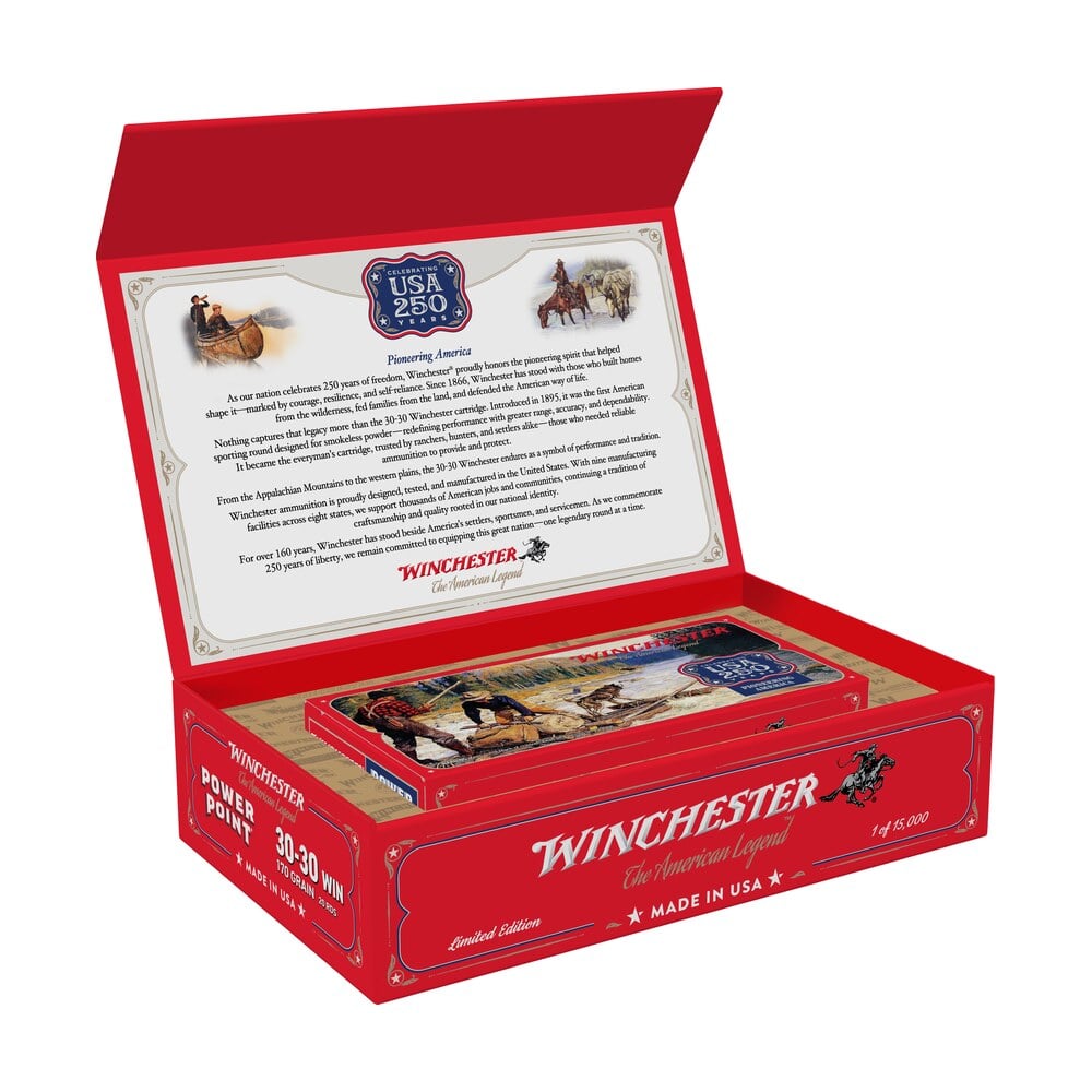 winchester ammo x3030250 usa 250th commemorative box series 30 30win 170gr power point 20 per box/6 case Winchester Ammo X3030250 USA 250th Commemorative Box Series 30-30Win 170gr Power Point 20 Per Sports South item 188534