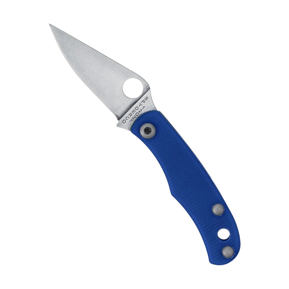 spyderco c133gblp bug 1.27" satin 12c27 sandvik ss blade, blue textured g10 handle Spyderco C133GBLP Bug 1.27" Satin 12C27 Sandvik SS Blade, Blue Textured G10 Handle Sports South item 188682