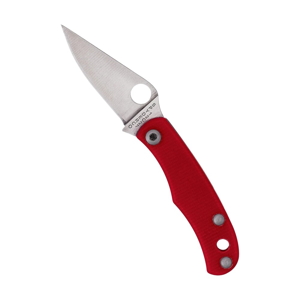 spyderco c133grdp bug 1.27" satin 12c27 sandvik ss blade, red textured g10 handle Spyderco C133GRDP Bug 1.27" Satin 12C27 Sandvik SS Blade, Red Textured G10 Handle Sports South item 188683