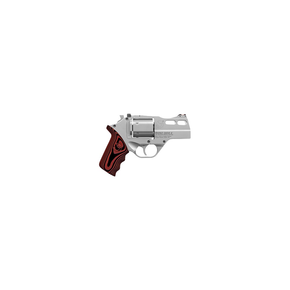 chiappa firearms 340353 rhino 30dsx 357 mag 6 shot 3" stainless steel barrel & cylinder, stainless alloy frame, black/red g10 grip Chiappa Firearms 340353 Rhino 30DSX 357 Mag 6 Shot 3" Stainless Steel Barrel & Cylinder, Sports South item 188715