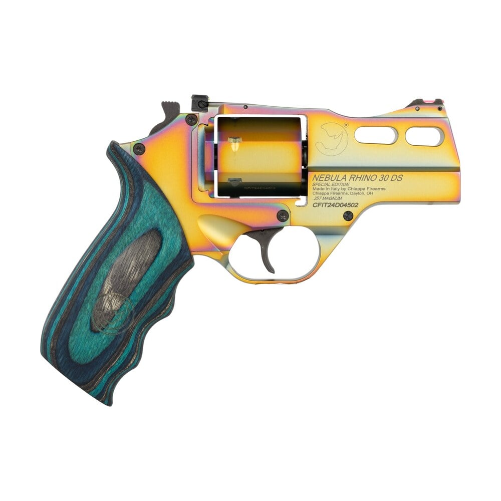 chiappa firearms cf340354 rhino 30sar 357 mag 6 shot 3" nebula pvd, blue laminate grip Chiappa Firearms CF340354 Rhino 30SAR 357 Mag 6 Shot 3" Nebula PVD, Blue Laminate Grip Sports South item 188718