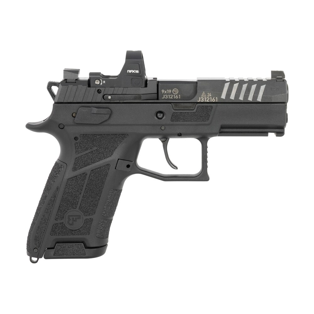 cz usa 91604 p 09 c nocturne compact 9mm luger 15+1 3.75" black steel serrated w/optic slide, black polymer frame w/picatinny rail, interchangeable backstrap grip, viridian rfx 15 CZ-USA 91604 P-09 C Nocturne Compact 9mm Luger 15+1 3.75" Black Steel Serrated Sports South item 189074