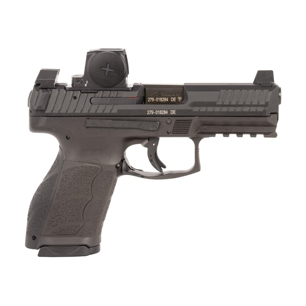 hk 81001348 vp9a1 k w/optic compact frame 9mm luger 15+1 4.09" black barrel, black steel serrated w/optic slide, black polymer frame w/picatinny rail, interchangeable backstrap grip, vortex ccw HK 81001348 VP9A1 K w/Optic Compact Frame 9mm Luger 15+1 4.09" Black Sports South item 189183