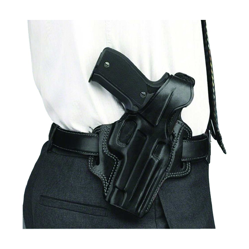 galco fl104b fletch owb black leather belt slide fits ruger gp100 fits s&w l frame right hand Galco FL104B Fletch OWB Black Leather Belt Slide Sports South item 18925