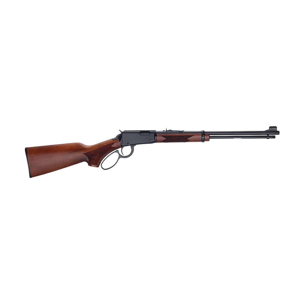 henry h001pg22m western 22 wmr 12+1 18.50" blued round barrel, black aluminum grooved receiver, american walnut fixed w/pistol grip stock Henry H001PG22M Western 22 WMR 12+1 18.50" Blued Round Sports South item 189262