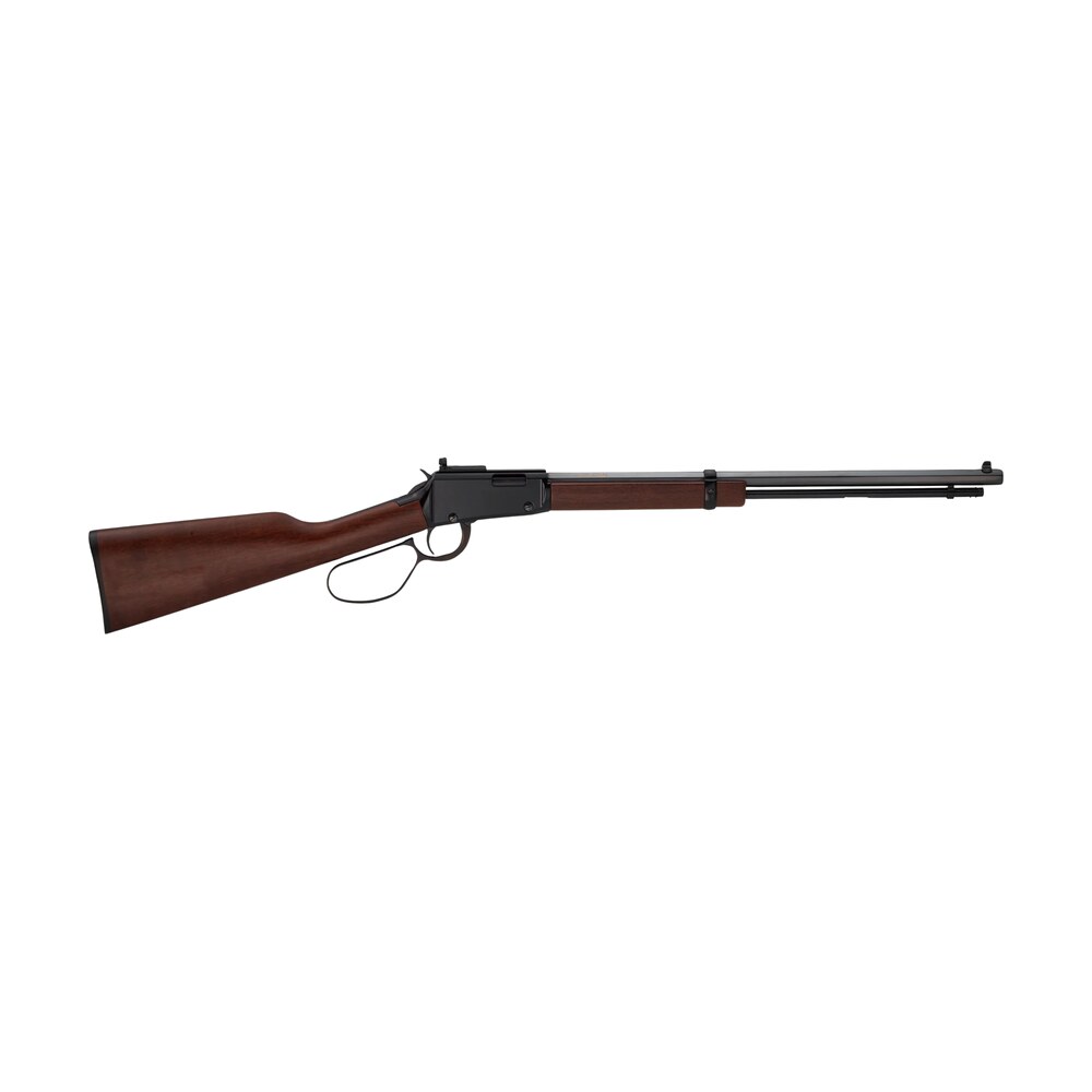 henry h001tr22m frontier carbine 22 wmr 10+1 16.50" blued octagon barrel, black aluminum grooved receiver, american walnut straight grip stock Henry H001TR22M Frontier Carbine 22 WMR 10+1 16.50" Blued Octagon Sports South item 189272