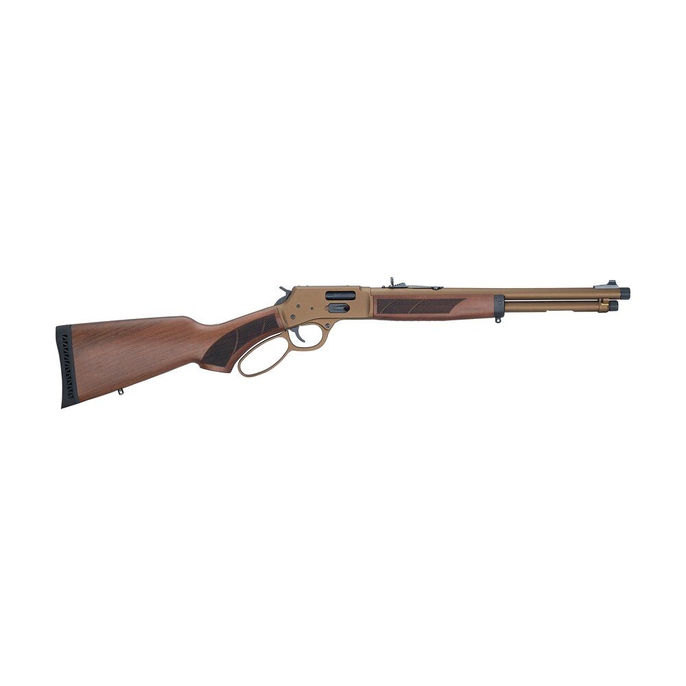 henry h012xcw357 explorer carbine 38 special/357 mag 7+1 16.50" burnt bronze cerakote threaded barrel, burnt bronze cerakote steel drilled & tapped receiver, american walnut fixed w/pistol grip stock Henry H012XCW357 Explorer Carbine 38 Special/357 Mag 7+1 16.50" Burnt Bronze Cerakote Threaded Sports South item 189302