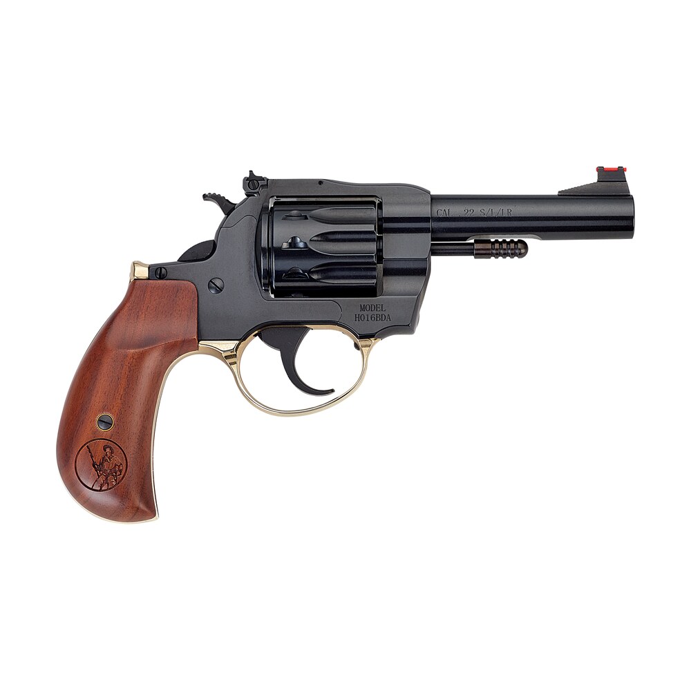 henry h016bda golden boy 22 s/l/lr 10 shot 4" blued round barrel, blued cylinder, blued polished steel frame, american walnut birdshead grip, exposed hammer Henry H016BDA Golden Boy 22 S/L/LR 10 Shot 4" Blued Round Sports South item 189306