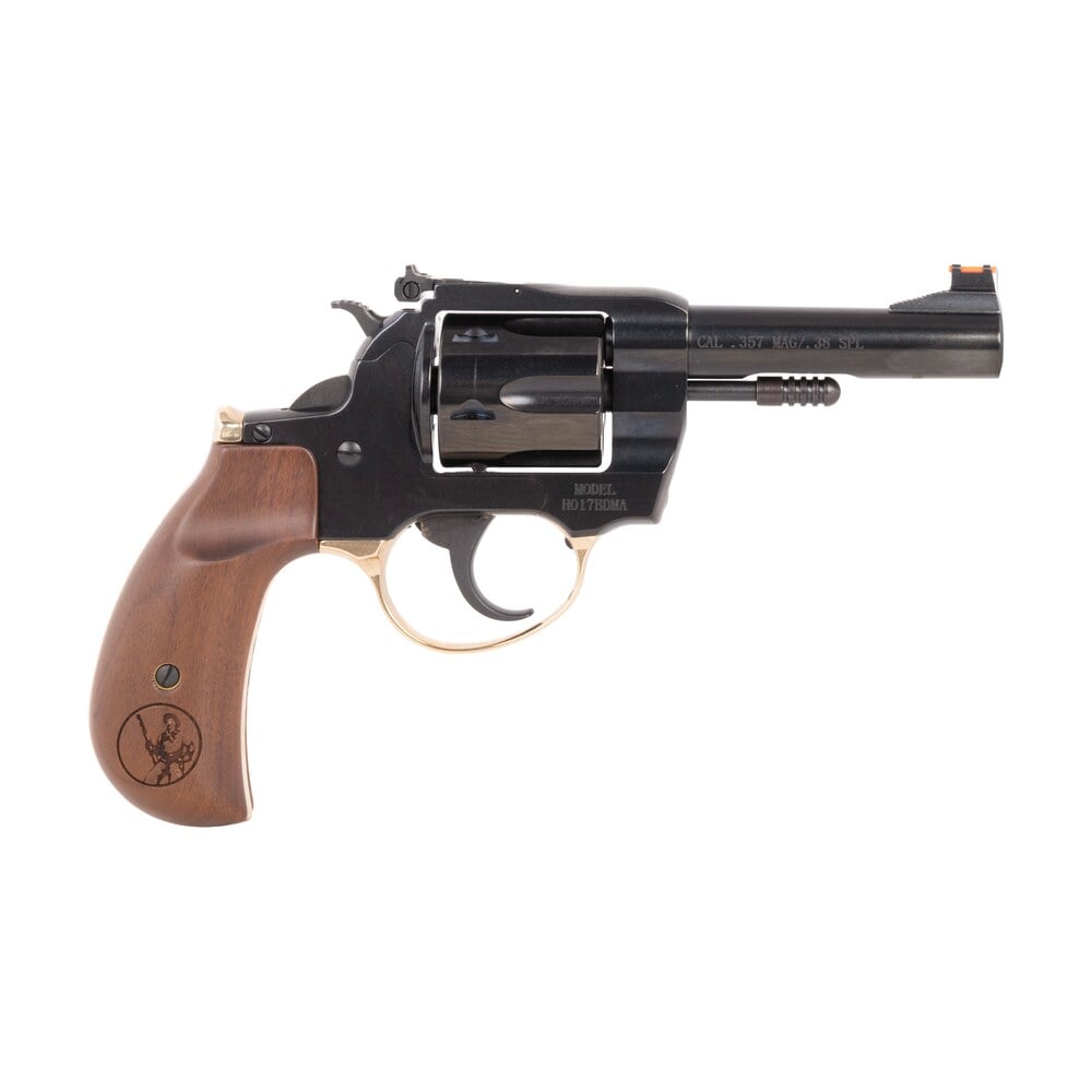 henry h017bdma big boy deadeye 357 mag/38 special 6 shot 4" blued round barrel, blued cylinder, blued polished steel frame, american walnut birdshead grip, transfer bar safety, exposed hammer Henry H017BDMA Big Boy Deadeye 357 Mag/38 Special 6 Shot 4" Blued Round Sports South item 189308