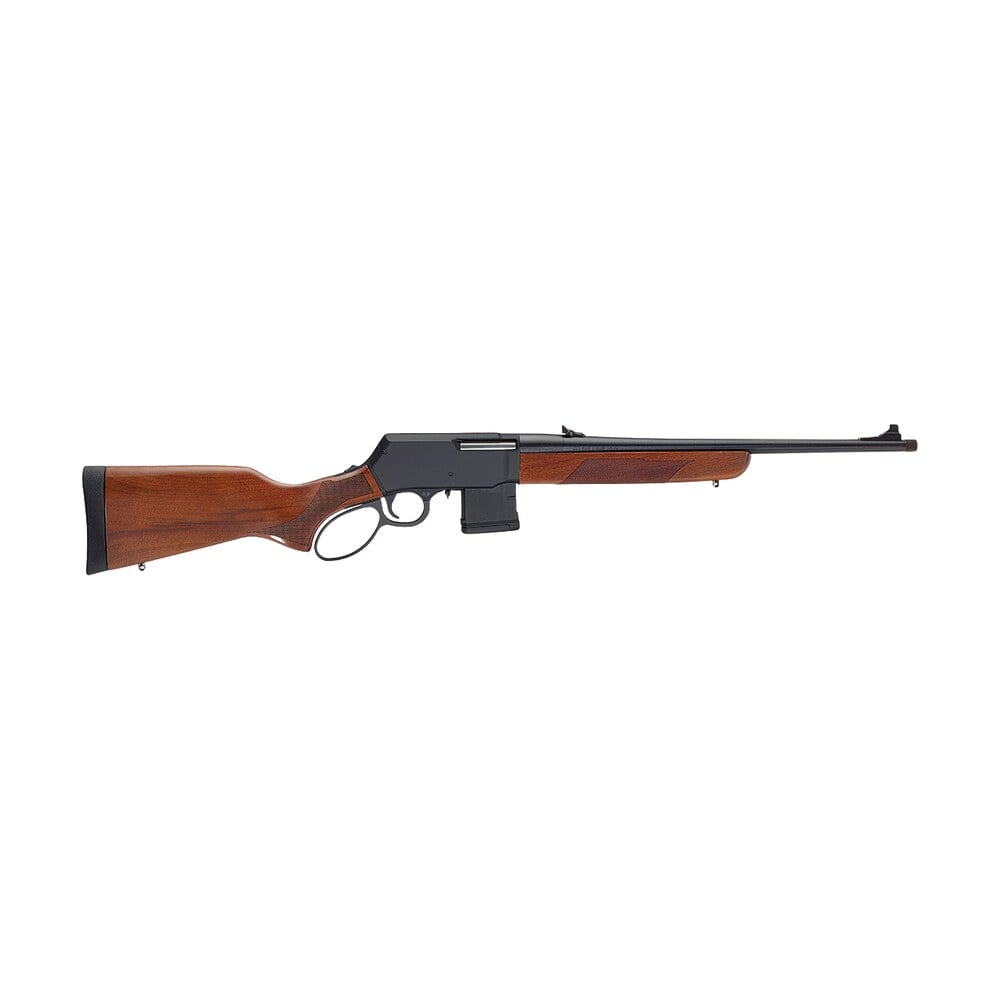 henry h023450 supreme 450 bushmaster 5+1 18" blued threaded barrel, black hardcoat anodize aluminum drilled & tapped receiver, american walnut fixed w/pistol grip stock Henry H023450 Supreme 450 Bushmaster 5+1 18" Blued Threaded Sports South item 189310