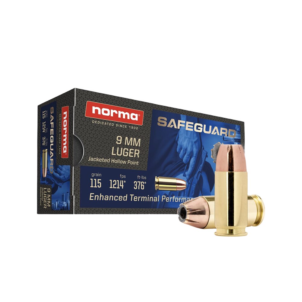 norma ammunition 610540050 safeguard 9mmluger 115gr jacketed hollow point 50 per box/20 case Norma Ammunition 610540050 Safeguard 9mmLuger 115gr Jacketed Hollow Point 50 Per Box/20 Case Sports South item 189312