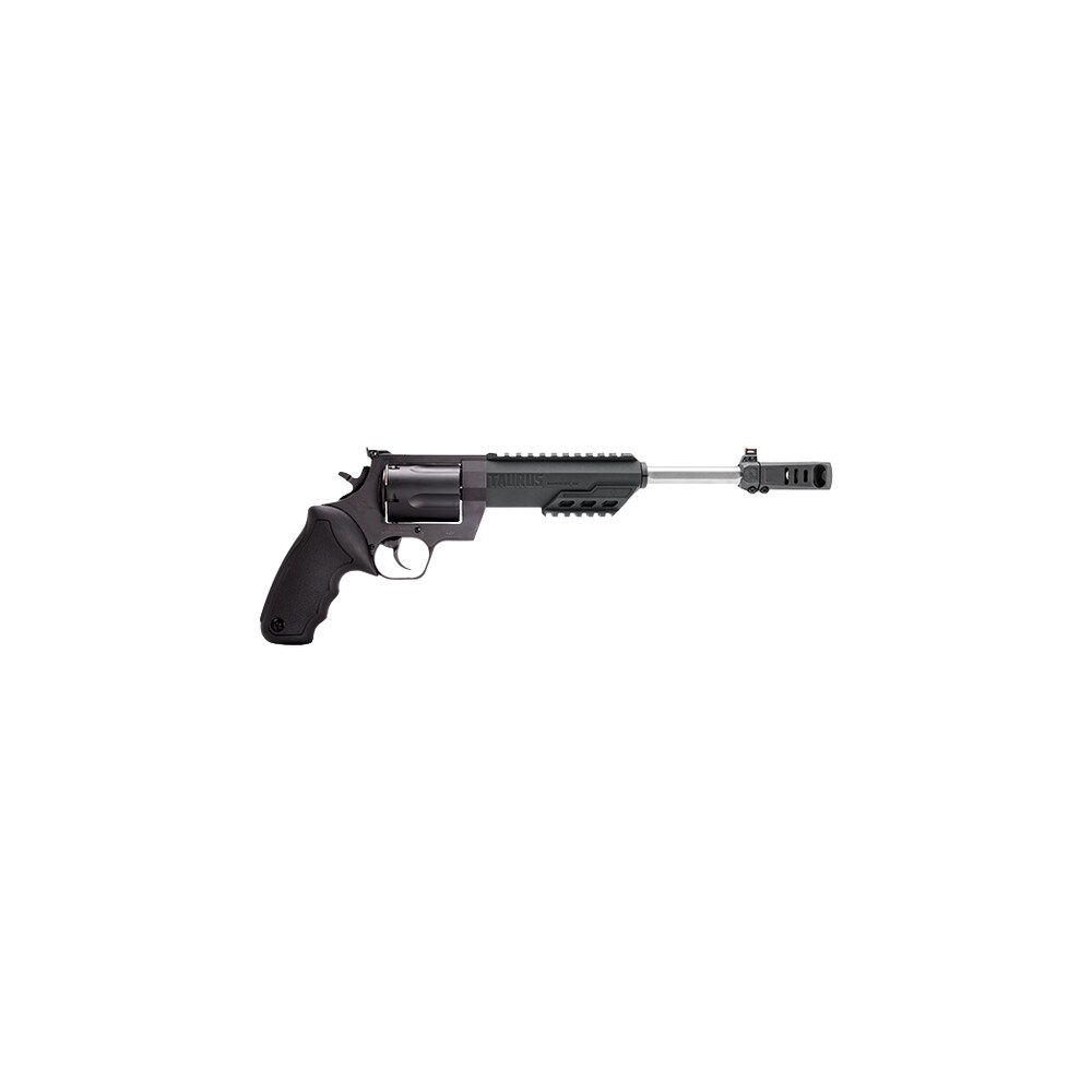 taurus 2 350101rh raging hunter large 350 legend 6 shot 10.50" overall matte black picatinny rail barrel w/muzzle brake, cylinder & stainless steel frame, transfer bar safety, exposed hammer Taurus 2-350101RH Raging Hunter Large 350 Legend 6 Shot 10.50" Overall Matte Black Picatinny Sports South item 189474