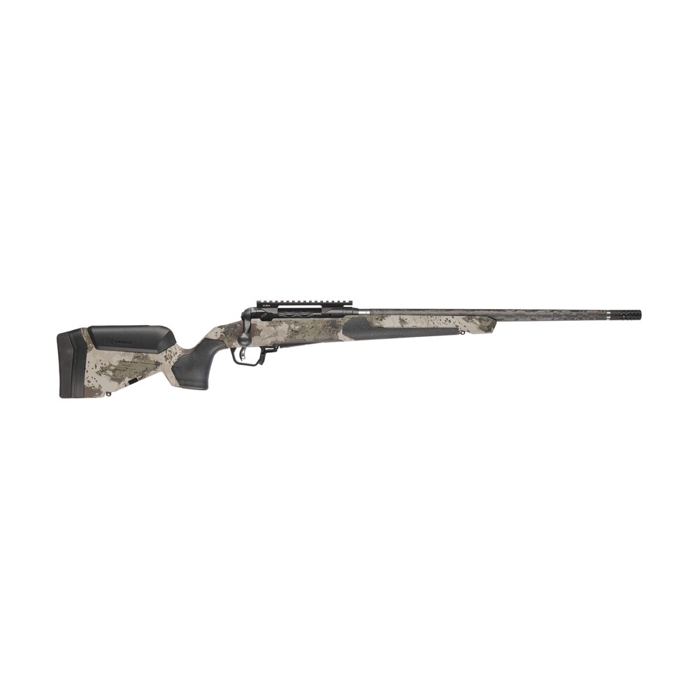 savage arms 32715 110 ultralite pro full size 270 win 3+1 20" carbon fiber barrel, savage woodland camo accufit v2 synthetic stock, right hand Savage Arms 32715 110 UltraLite Pro Full Size 270 Win 3+1 20" Carbon Fiber Sports South item 189867