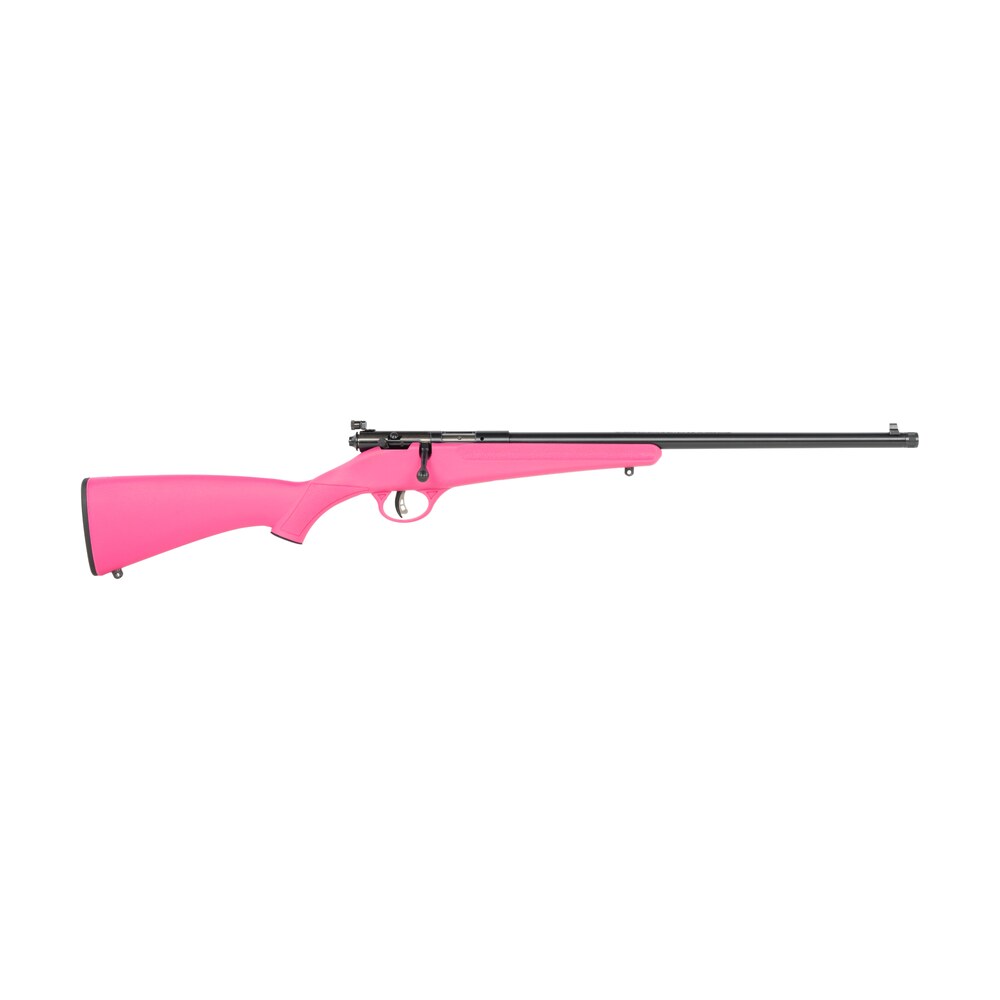 savage arms rascal f sr 22 lr 1rd 16.13" matte black single shot threaded barrel, pink synthetic stock, right hand Savage Arms Rascal F-SR 22 LR 1rd 16.13" Matte Black Single Shot Threaded Sports South item 190039