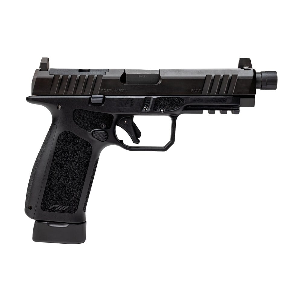 rost martin rm1fblkospt rm1f tactical 9mm luger 24+1 4.50" black threaded barrel, black nitron steel optic ready/serrated slide, black polymer frame w/picatinny rail, interchangeable backstrap grip, r Rost Martin RM1FBLKOSPT RM1F Tactical 9mm Luger 24+1 4.50" Black Threaded Sports South item 190221
